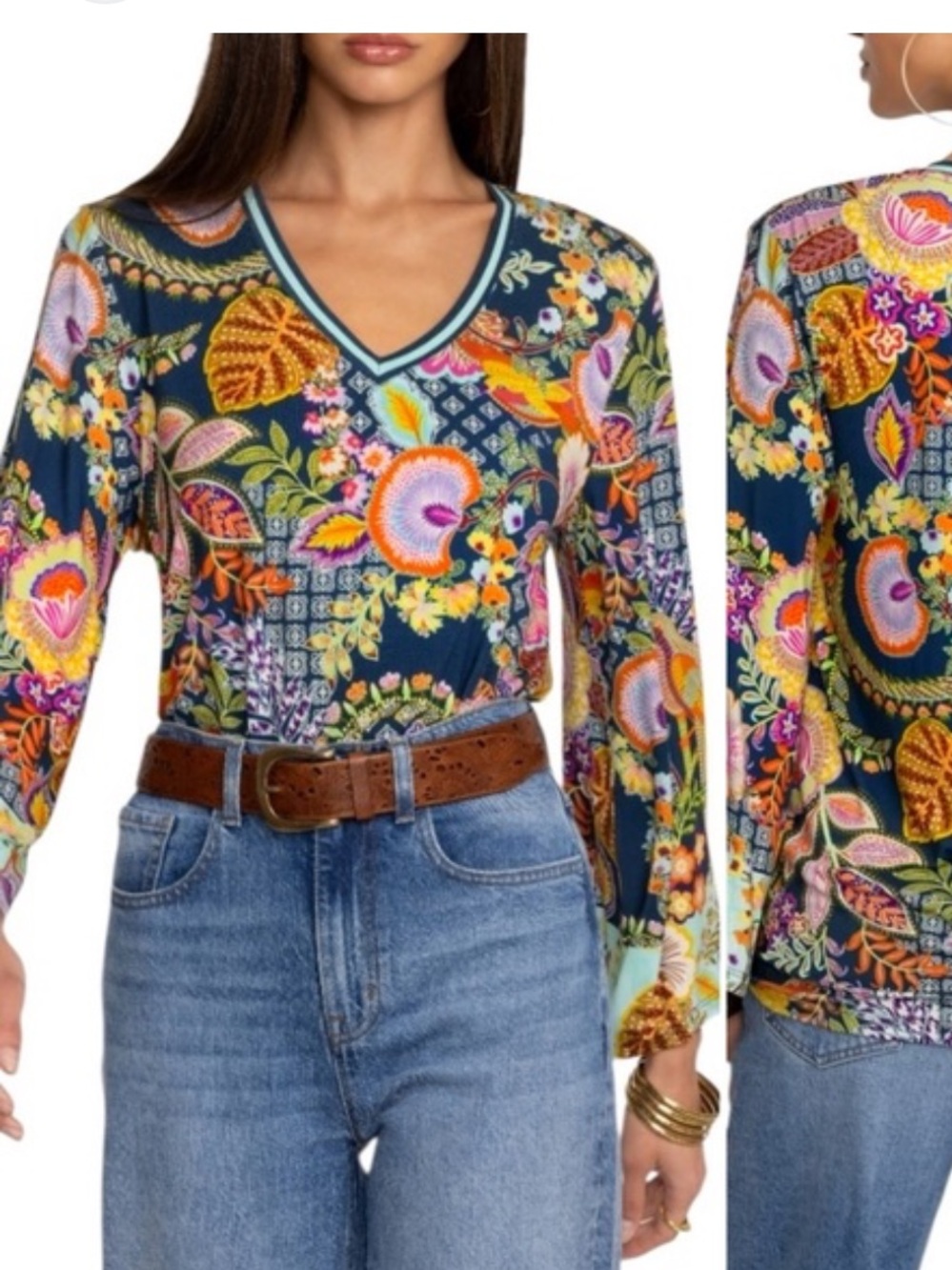 JOHNNY WAS The Janie
Favorite V-Neck Kimono Sleeve
Tee!